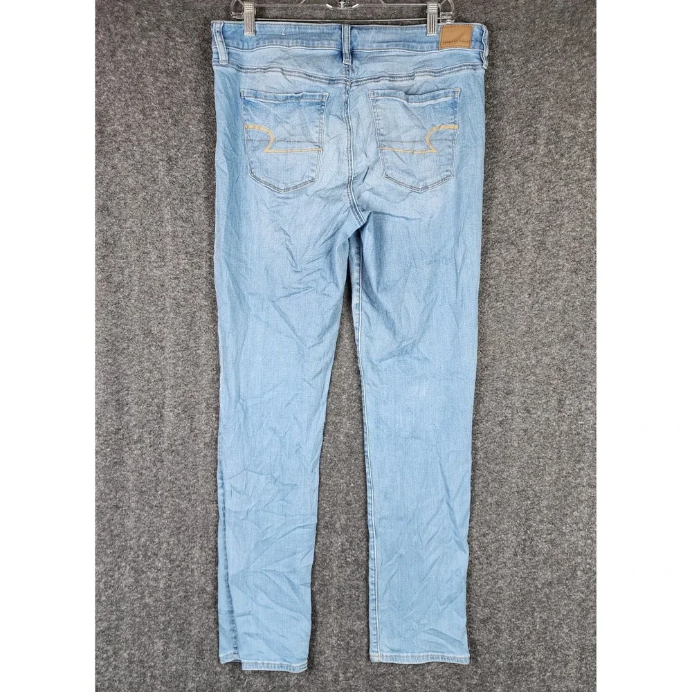American Eagle Jeans Womens 16 Super Stretch Skinny Light Blue Denim EUC